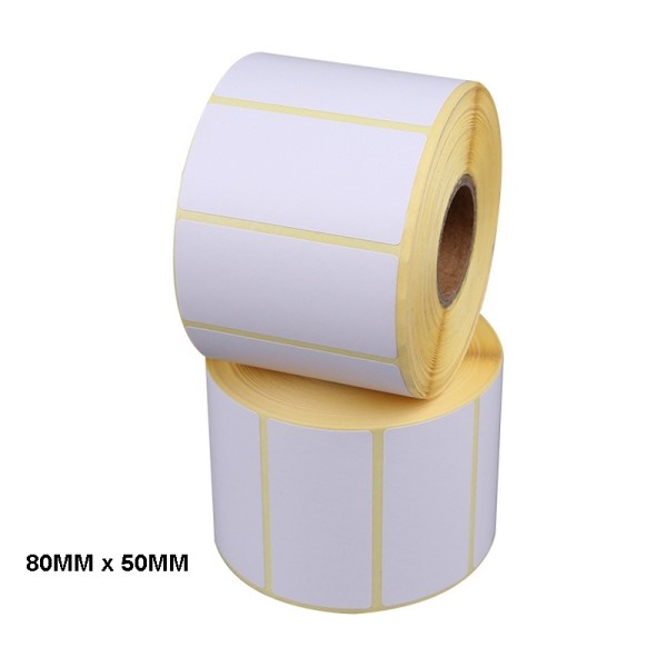 Etiquettes en papier blanc mat 80mm 50mm